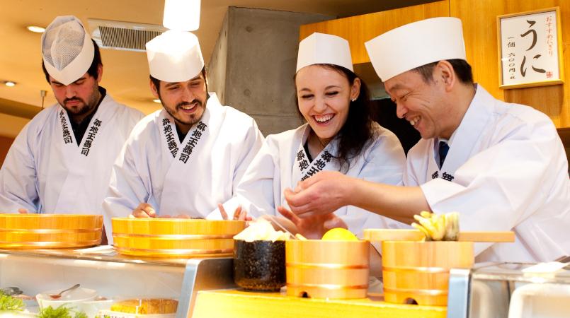 Sushi-making class taught by a professional master sushi chef and